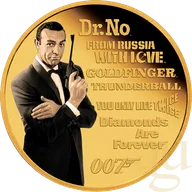 1/4 Unze Goldmünze Tuvalu James Bond 007 - Sean Connery 2022 - proof coloriert