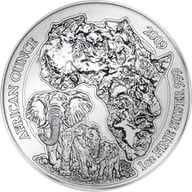 1 Unze Silbermünze Ruanda Elefant 2009