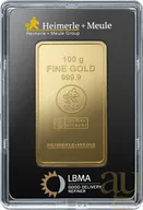 100 Gramm Goldbarren Heimerle + Meule
