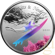 1 Unze Silbermünze EC8 St. Kitts & Nevis - Surfer 2022 - coloriert