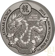 1 Unze Platinmünze Ruanda Lunar Drache 2024