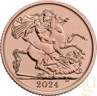 1/2 Pfund Goldmünze Sovereign King Charles 2024