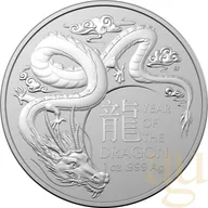 1 Unze Silbermünze Australien RAM Lunar Drache 2024