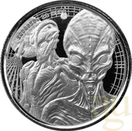 1/2 Unze Silbermünze Afrika Ghana Alien 2023