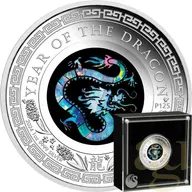 1 Unze Silbermünze Australien Lunar III Opal Drache 2024 - polierte platte