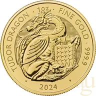1 Unze Goldmünze Tudor Beasts Tudor Dragon 2024