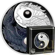 5 Unzen Silbermünze Australien Yin Yang Koi 2024 - polierte Platte - coloriert