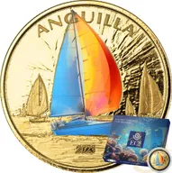 1 Unze Goldmünze EC8 Anguilla - Regatta 2023 - coloriert