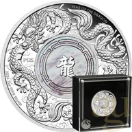 2 Unzen Silbermünze Australien Mother of Pearl Double Dragon 2024 - polierte Platte