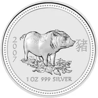 1 Kilogramm Silbermünze Australien Lunar I Schwein 2007