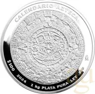 1 Kilogramm Silbermünze Mexiko Azteken Kalender 2024