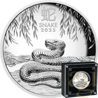5 Unzen Silbermünze Australien Lunar III Schlange 2025 polierte Platte - High Relief