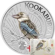 1 Unze Silbermünze Australien Kookaburra 2025 WMF Berlin - coloriert