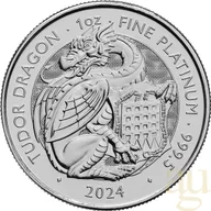 1 Unze Platinmünze Tudor Beasts Tudor Dragon 2024