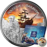 1 Unze Silbermünze EC8 Antigua & Barbuda - Rum Runner 2023 - coloriert