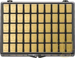 50 x 1 Gramm Goldbarren Heimerle + Meule UnityBar Collection