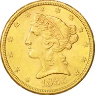 5$ Goldmünze Half Eagle Liberty Head - Kopf