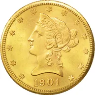 10$ Goldmünze Eagle Liberty Head - Kopf