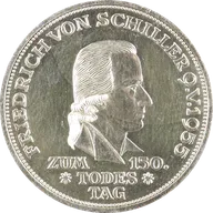 5 DM Silbermünze Friedrich von Schiller BRD