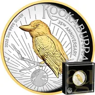 2 Unzen Silbermünze Australien Kookaburra 2025 teilvergoldet - polierte Platte - High Relief