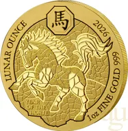 1 Unze Goldmünze Ruanda Lunar Pferd 2026