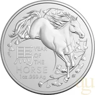 1 Unze Silbermünze Australien RAM Lunar Pferd 2026