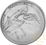 1 Unze Silbermünze Prehistoric Life II - Megalodon 2025