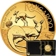 2 Unzen Goldmünze Australien Känguru 2025 - High Relief - polierte Platte