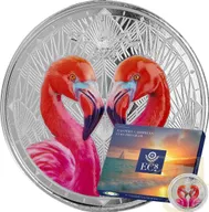 1 Unze Silbermünze EC8 St.Lucia - Flamingos 2024 - coloriert
