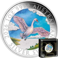 1 Unze Silbermünze Australien Schwan 2026 - coloriert