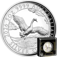 5 Unzen Silbermünze Australien Schwan 2026 - High Relief - polierte Platte