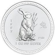 1 Unze Silbermünze Australien Lunar I Hase 1999