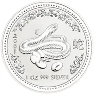 1 Unze Silbermünze Australien Lunar I Schlange 2001