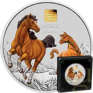 1 Kilogramm Silbermünze Australien Lunar III Pferd 2026 - coloriert mit 1g Gold Privy Mark