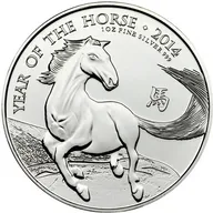 1 Unze Silbermünze Lunar Serie UK Pferd 2014