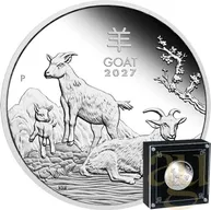 1 Unze Silbermünze Australien Lunar III Ziege 2027 - polierte Platte