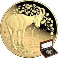 1 Unze Goldmünze Australien RAM Lunar Ziege 2027 Domed - Proof