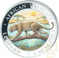 1 Unze Silbermünze Somalia African Wildlife Leopard 2026 - coloriert
