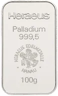100 Gramm Palladiumbarren Heraeus