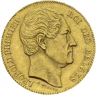20 Francs Goldmünze Belgien Leopold I - 1865