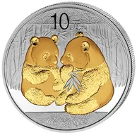 1 Unze Silber China Panda 2009 teilvergoldet