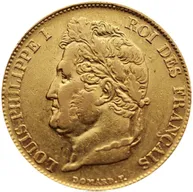 20 Francs Goldmünze Louis Philippe I. mit Kranz