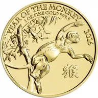 1 Unze Goldmünze Lunar UK Affe 2016