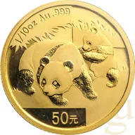 1/10 Unze Goldmünze China Panda 2008