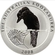 2 Unzen Silbermünze Australien Kookaburra 2008