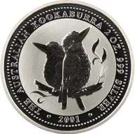 2 Unzen Silbermünze Australien Kookaburra 2001