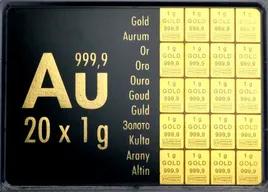 20 x 1g Gold Combibarren / Goldtafel / Tafelbarren
