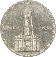 2 Reichsmark Silber Münze Garnisonkirche mit Jahr