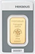 20 Gramm Goldbarren Heraeus