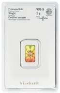 2 Gramm Goldbarren Heraeus Kinebar